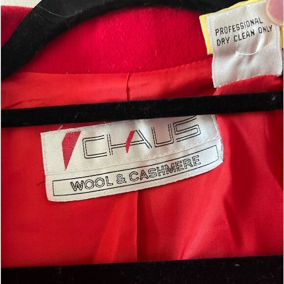 CHAUS Classic Vintage Wool Red Blazer Size 14 - Picture 10 of 13